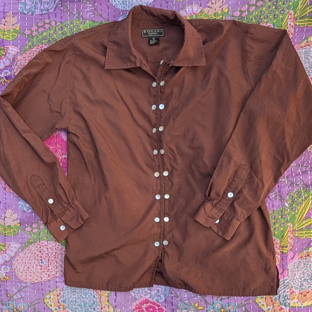 Brown Button-Up Shirt by Bugatchi